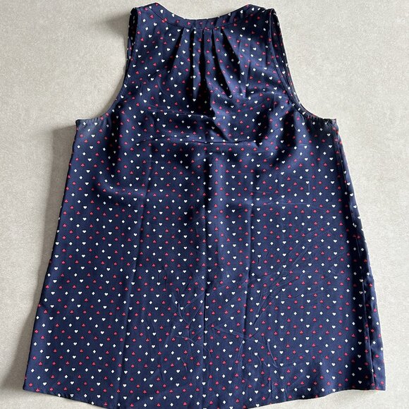 Joie Aruna Playing Cards Navy Silk Printed Tank Blouse ASO Elena Gilbert - Picture 4 of 10